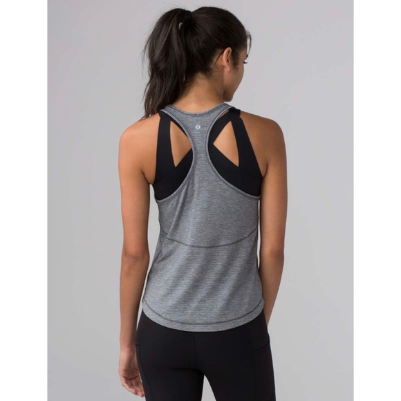 lululemon athletica Tops - Lululemon Long Distance Tank Heathered Black / Black 8